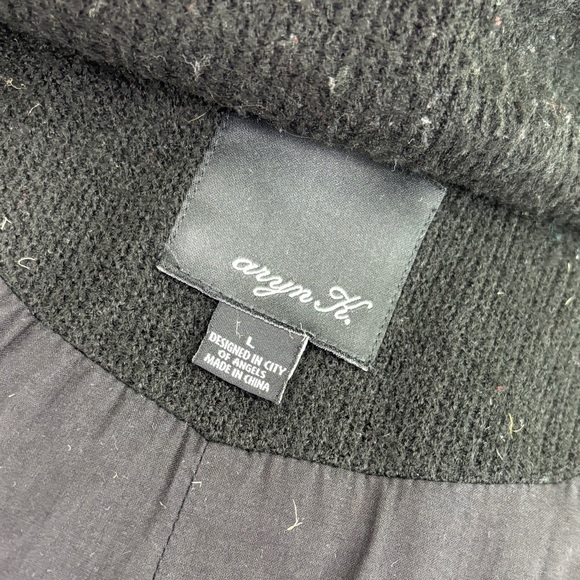 Black Military-Style Button Front Knitted Blazer - Picture 7 of 14